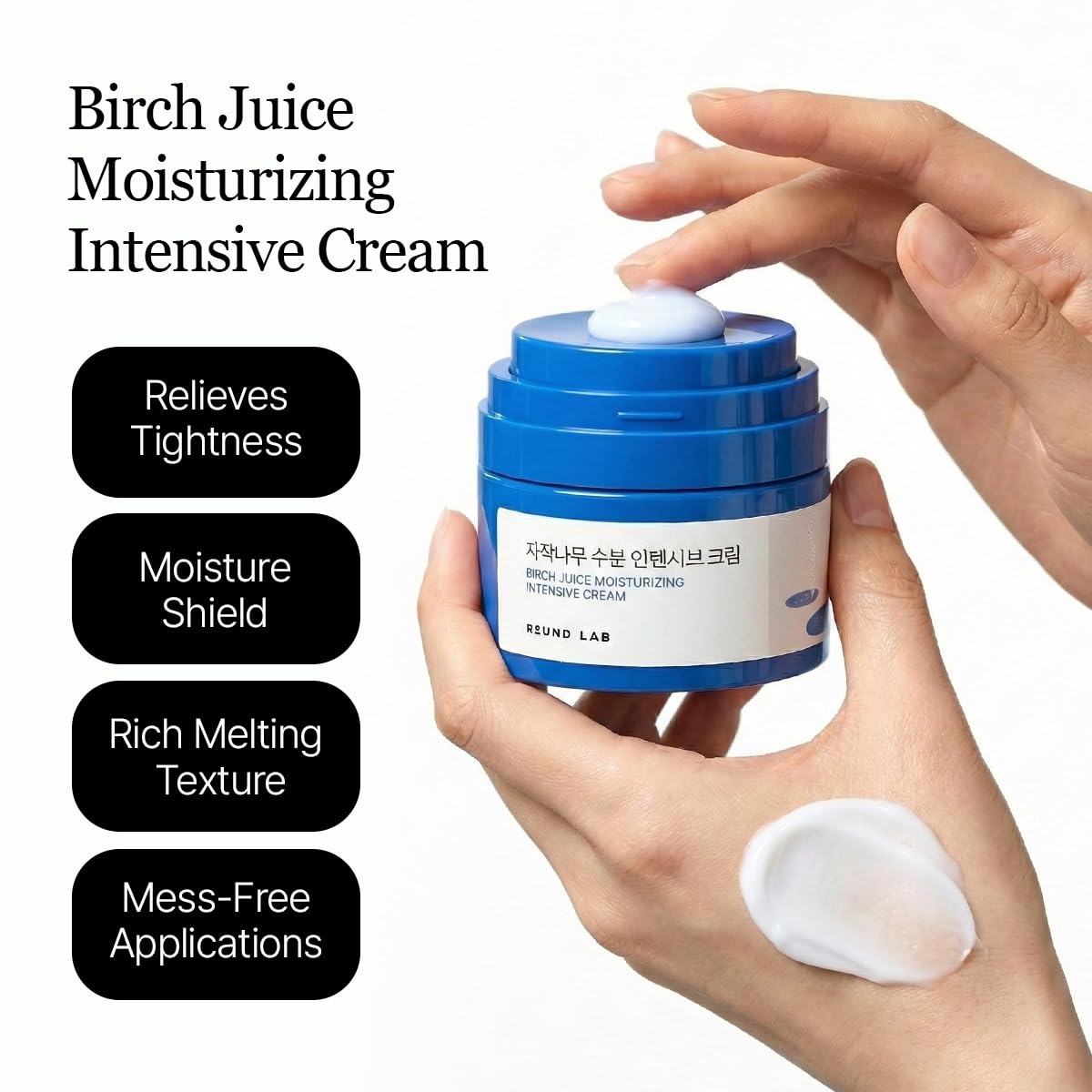 Round Lab rich melting texture spreads smoothly on skin.