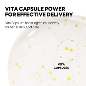 ROUND LAB Vita Niacinamide Serum capsule close-up emphasizing non-greasy hydration