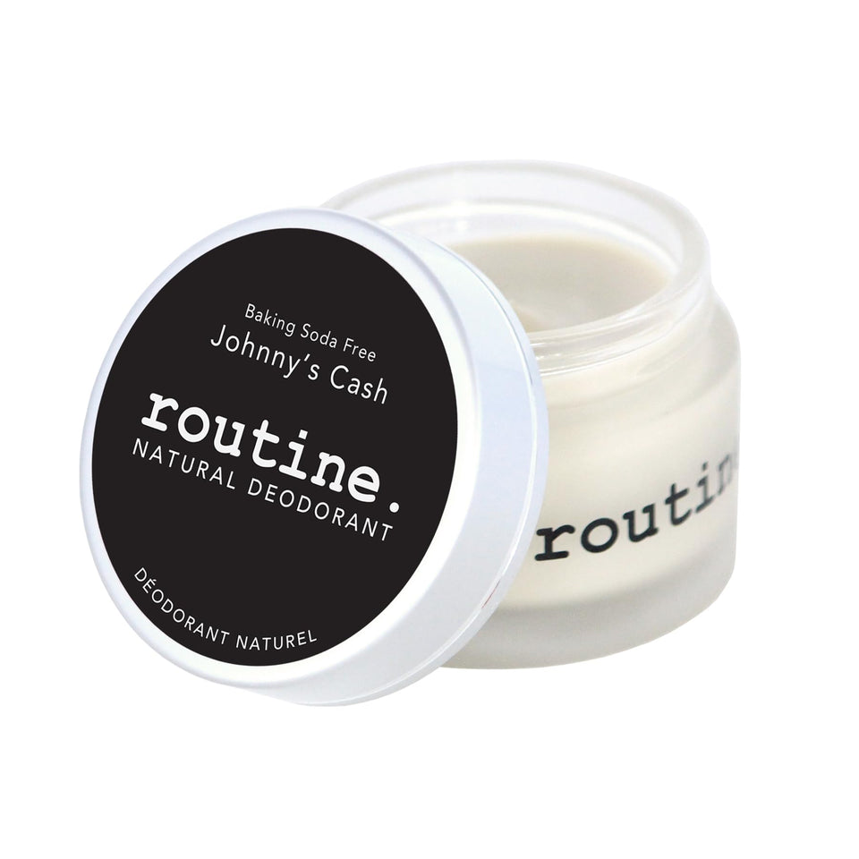 Routine cedarwood patchouli cream jar closeup for long-lasting freshness