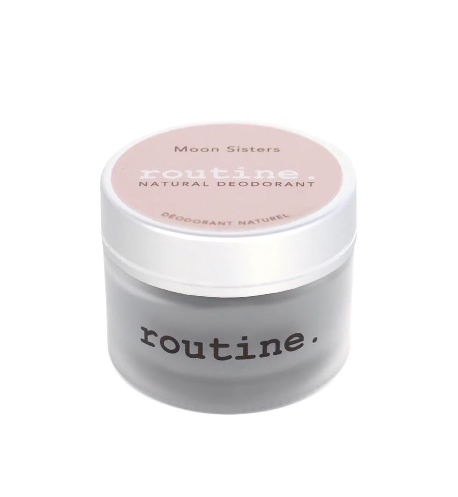 Dab underarms with the creamy Routine Moon Sisters deodorant for a fresh fragrance.