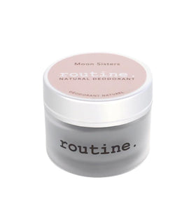 Dab underarms with the creamy Routine Moon Sisters deodorant for a fresh fragrance.