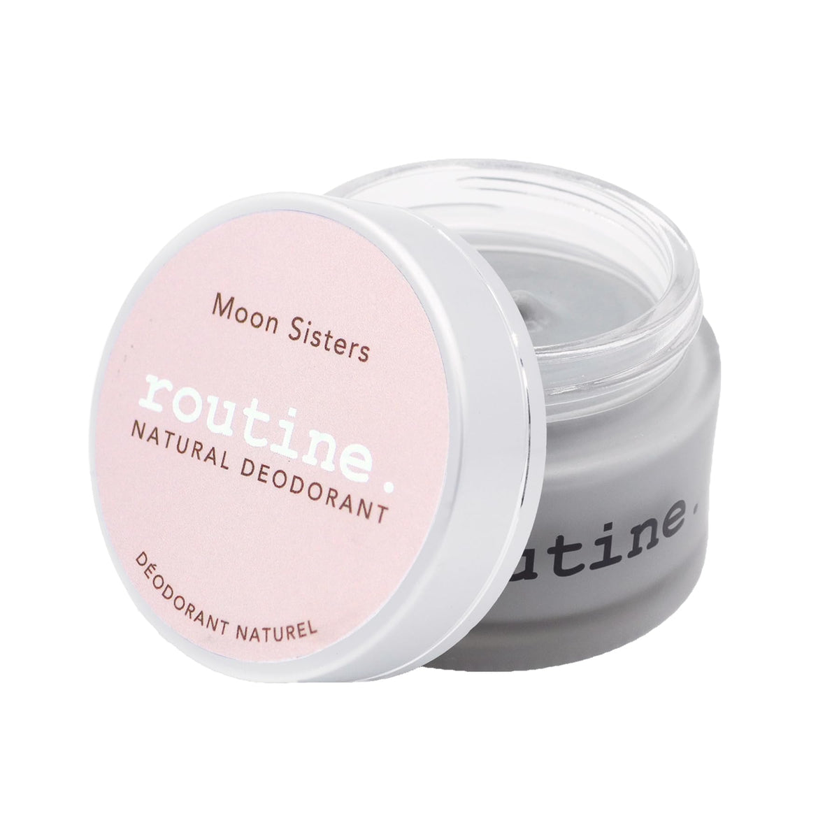 Routine Moon Sisters deodorant cream jar with Rose-Neroli-Lavender-Vetiver scent for daily freshness.