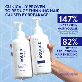 Routine Wellness conditioner bottle front highlights nourishing blend for fuller-looking hair.