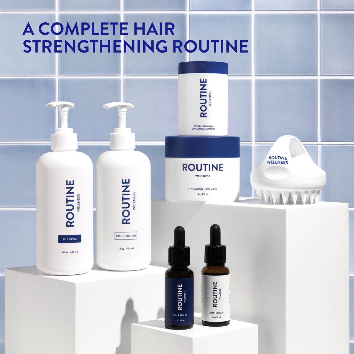 Routine Wellness hair volume shot suggests bounce and body after use.