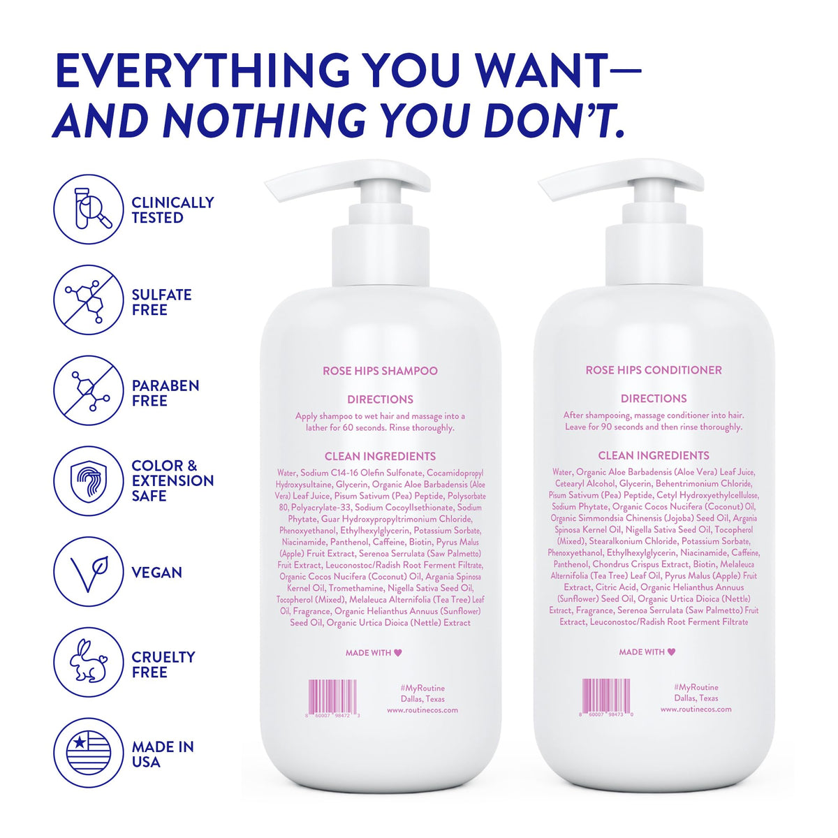 Routine Wellness rose hips set packaging highlights natural ingredients for gentle, nourishing care.