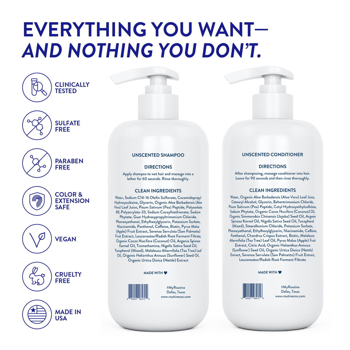 Routine Wellness volume shot shows shinier, fuller-looking hair.