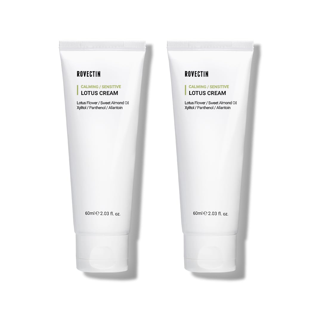 ROVECTIN Calming Lotus Water Cream jar showing calming, oil-control hydration for oily skin.