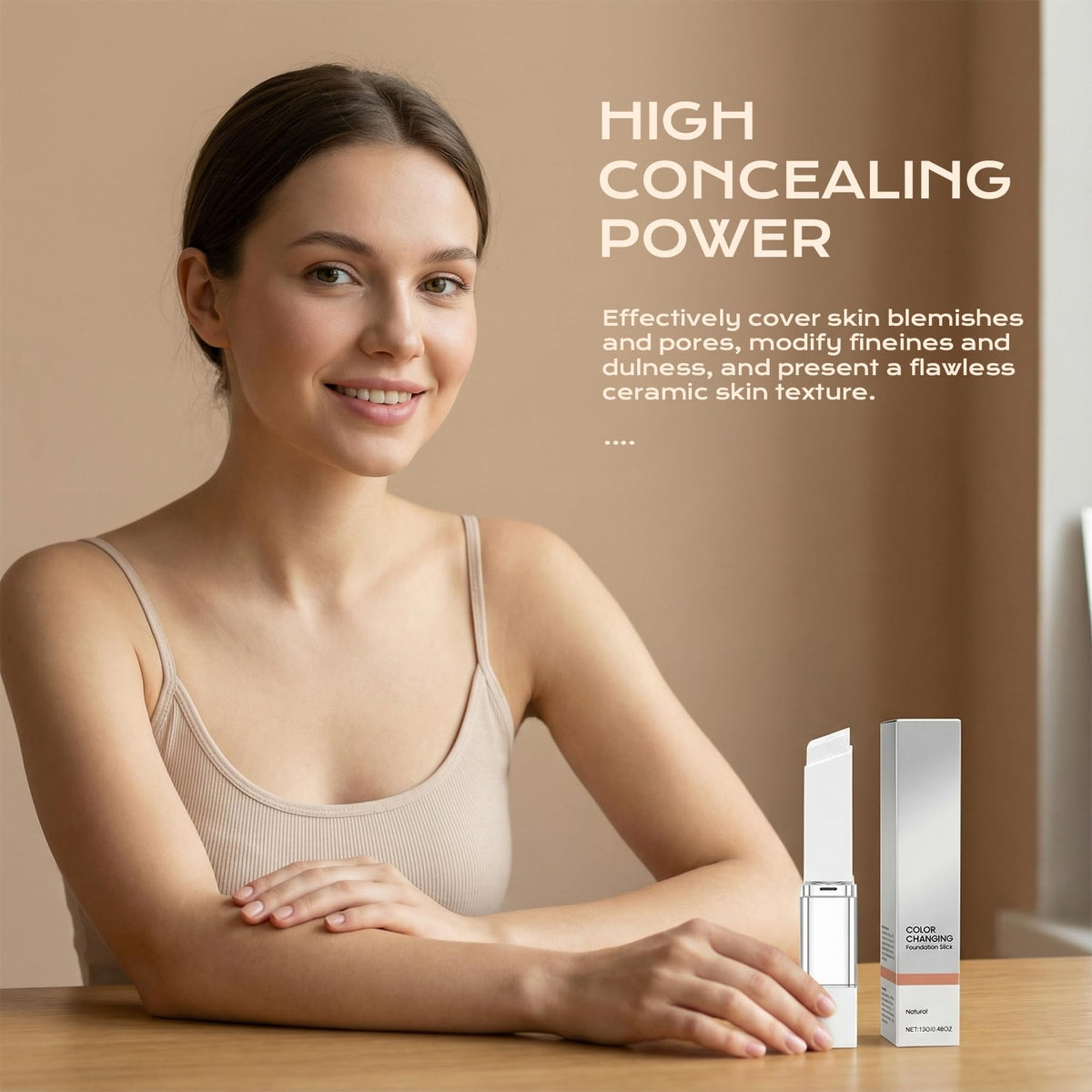 ROVLET Blanc Cover Cream Stick dewy finish for luminous, lightweight coverage.