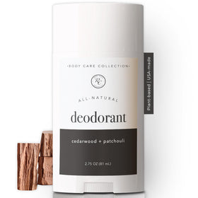 Rowe Casa Organics cedarwood patchouli deodorant stick with earthy aroma