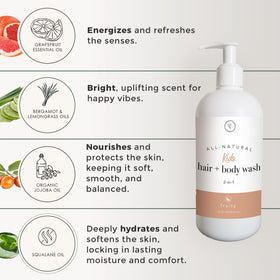 Foamy lather from Rowe Casa Organics fruity kids wash for bath time fun