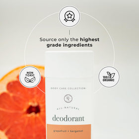 Rowe Casa Organics grapefruit bergamot deodorant packaging emphasizes eco-friendly design