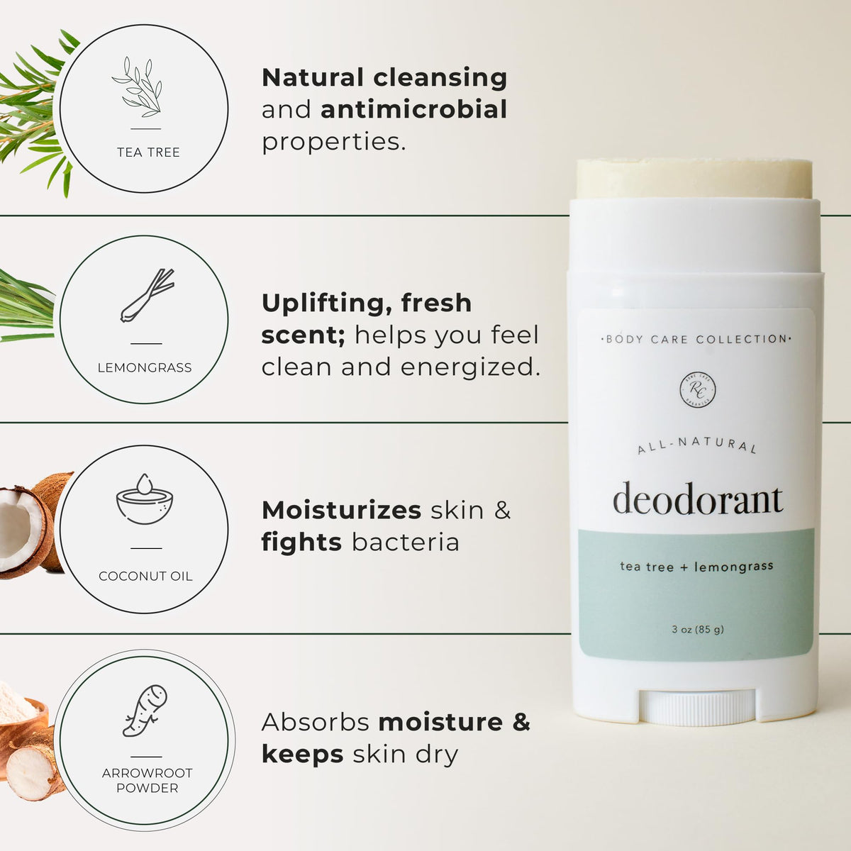 Rowe Casa Organics packaging emphasizes aluminum-free, plant-based protection for everyday wear.