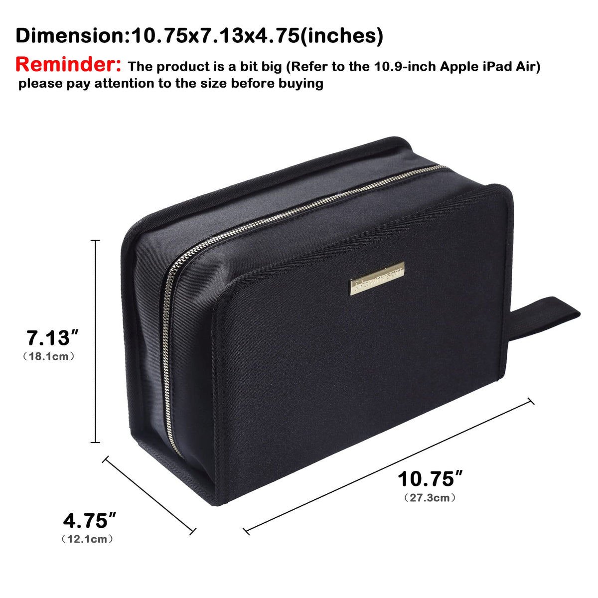 ROWNYEON makeup case with sturdy zipper for secure travel