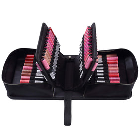 ROWNYEON lipstick organizer case showing 67-slot capacity for makeup storage