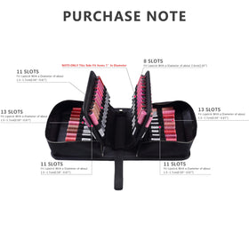 ROWNYEON stretch slots keep 15mm-20mm lipsticks secure during transport