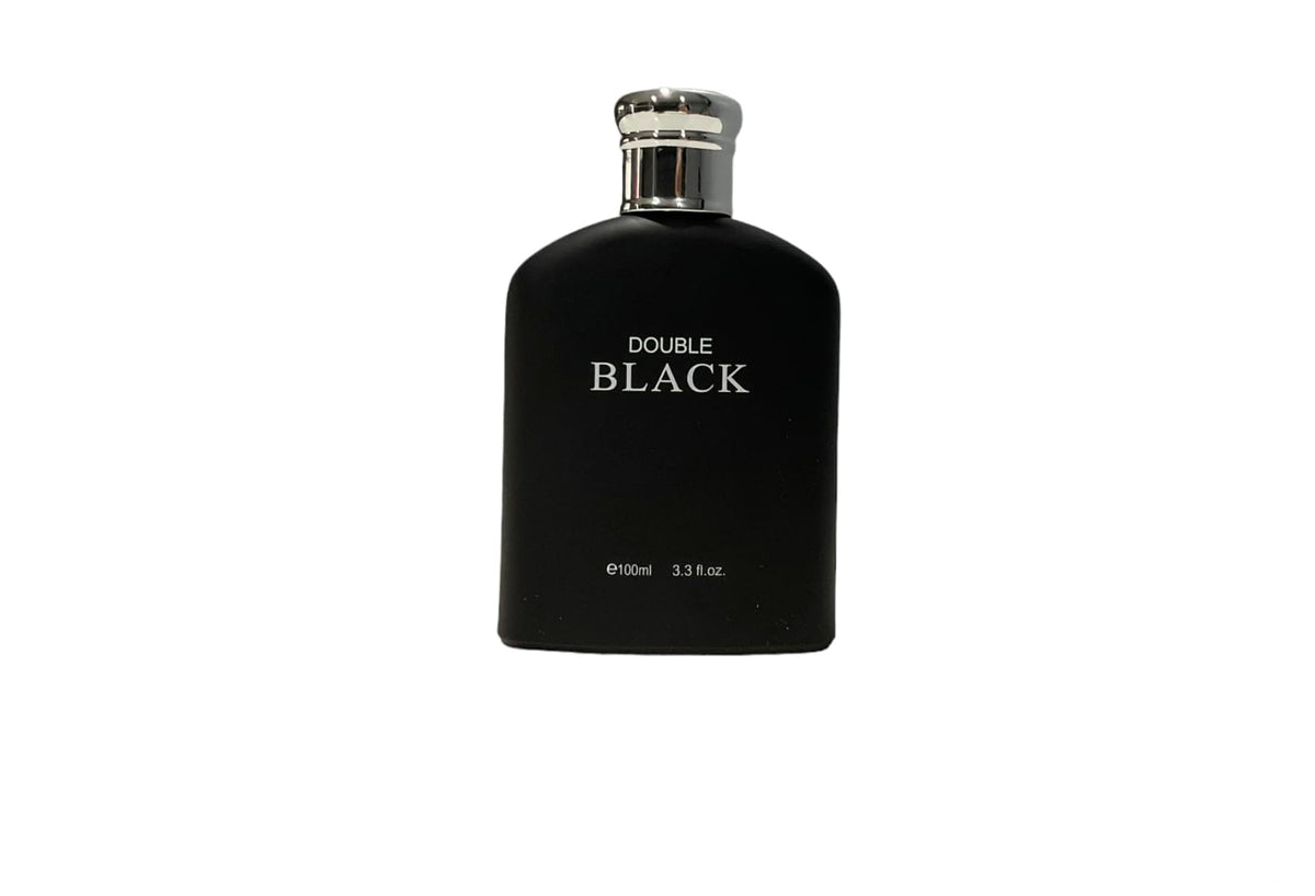 Royal Fragrance Double Black spray in hand, quick scent boost for daily wear.