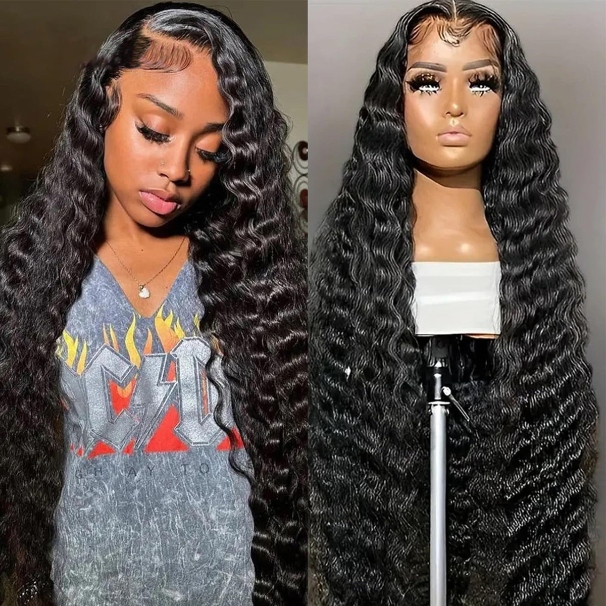 ROYAL IMPRESSION 28-inch loose wave lace front wig with natural scalp blend