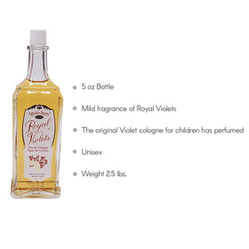 Royal Violets bottle in hand shot, easy to handle on the go.