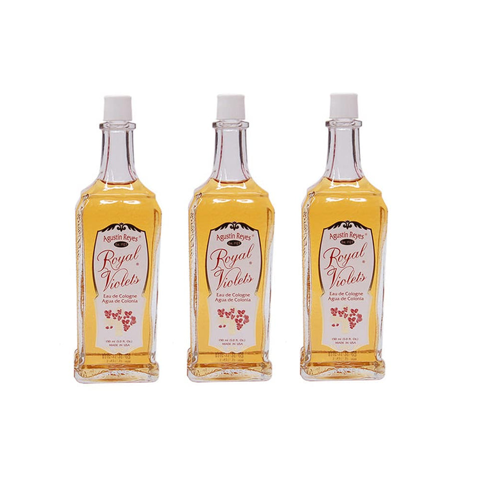 Royal Violets pack of 3 bottles, front view, ideal for family use.