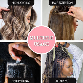 Royalty Headwear Finger tool in use for neat hair separation.