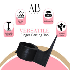 Royalty Headwear Stitch braiding tool close-up shows precise parting.