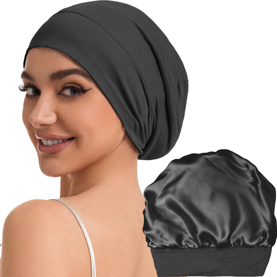 ROYBENS 100% mulberry silk inner lining close-up for gentle hair care