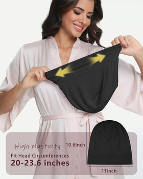 ROYBENS lightweight silk bonnet is perfect for travel and on-the-go routines.