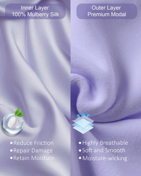 ROYBENS mulberry silk inner lining provides a silky, non-friction contact with hair.