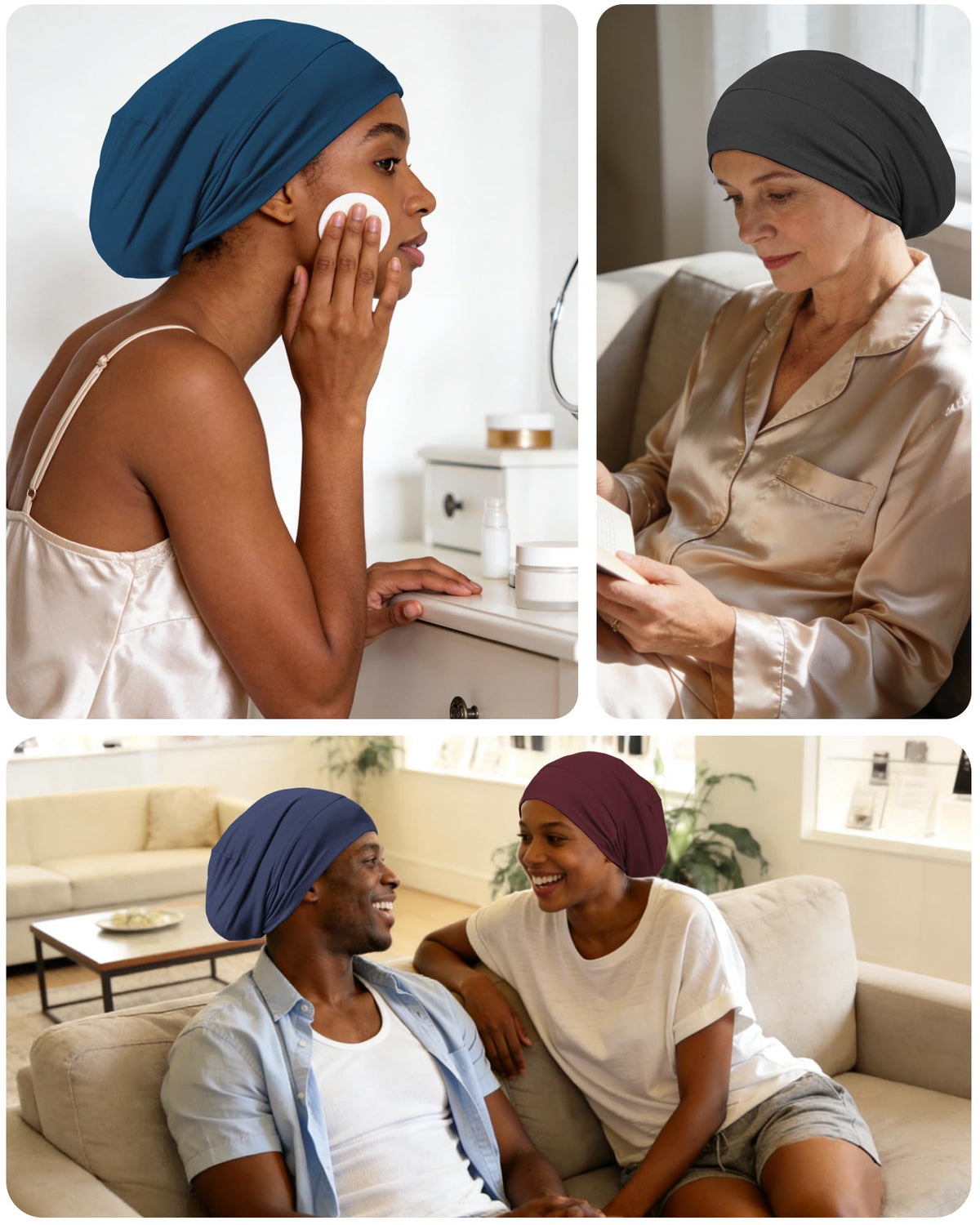 ROYBENS silk bonnet in premium gift box, ready for gifting occasions.