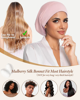 ROYBENS silk bonnet suitable for both women and men with curly hair.