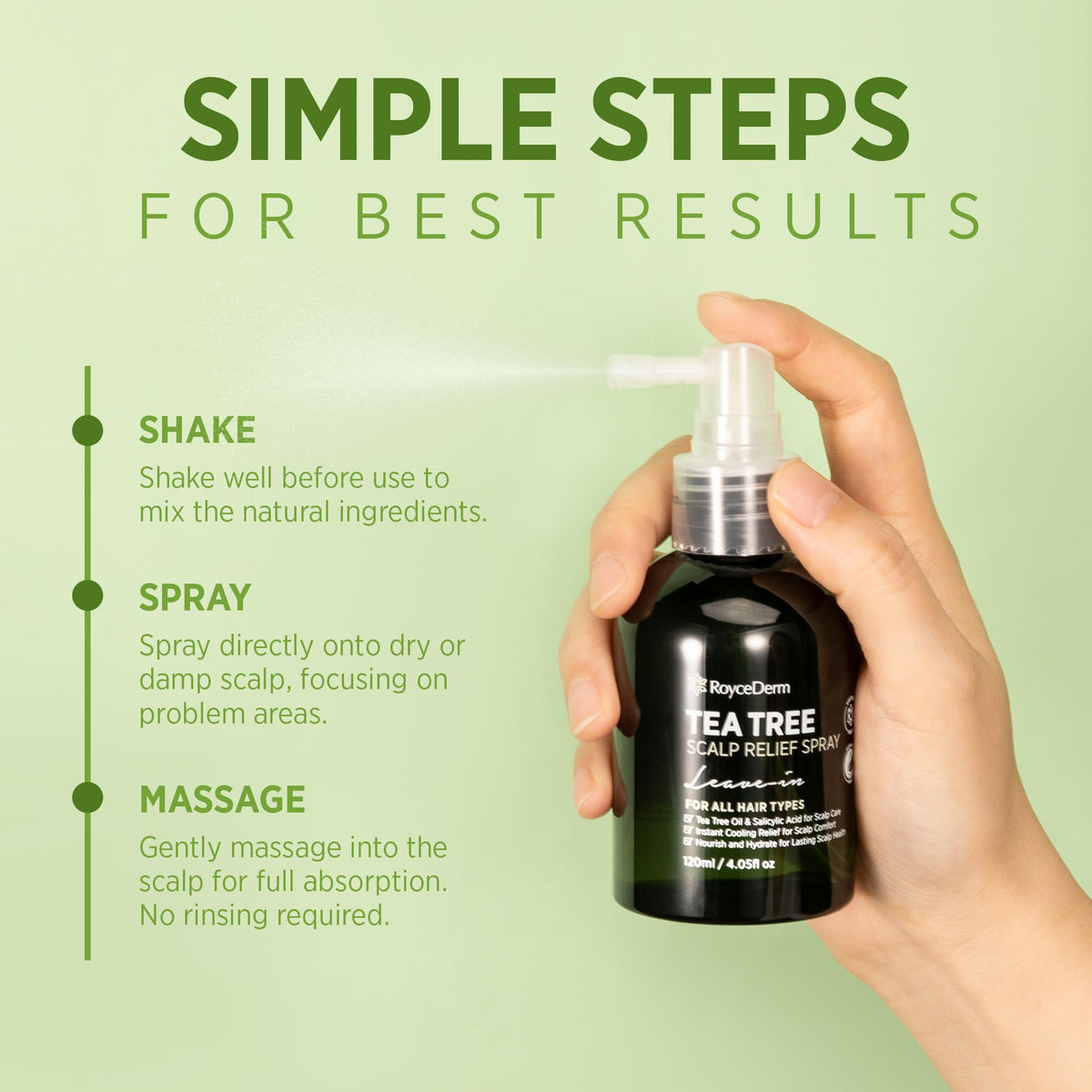 Roycederm Suitable for all hair types and sensitive scalps.