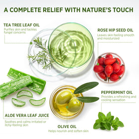 Close-up of Roycederm Aloe Vera soothing cleanser label for sensitive skin care.
