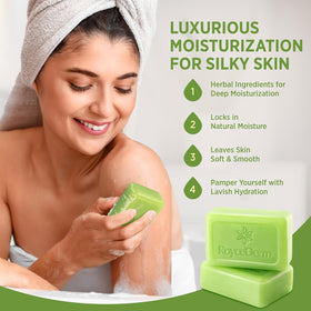 RoyceDerm bar in shower demonstrates convenient daily cleansing
