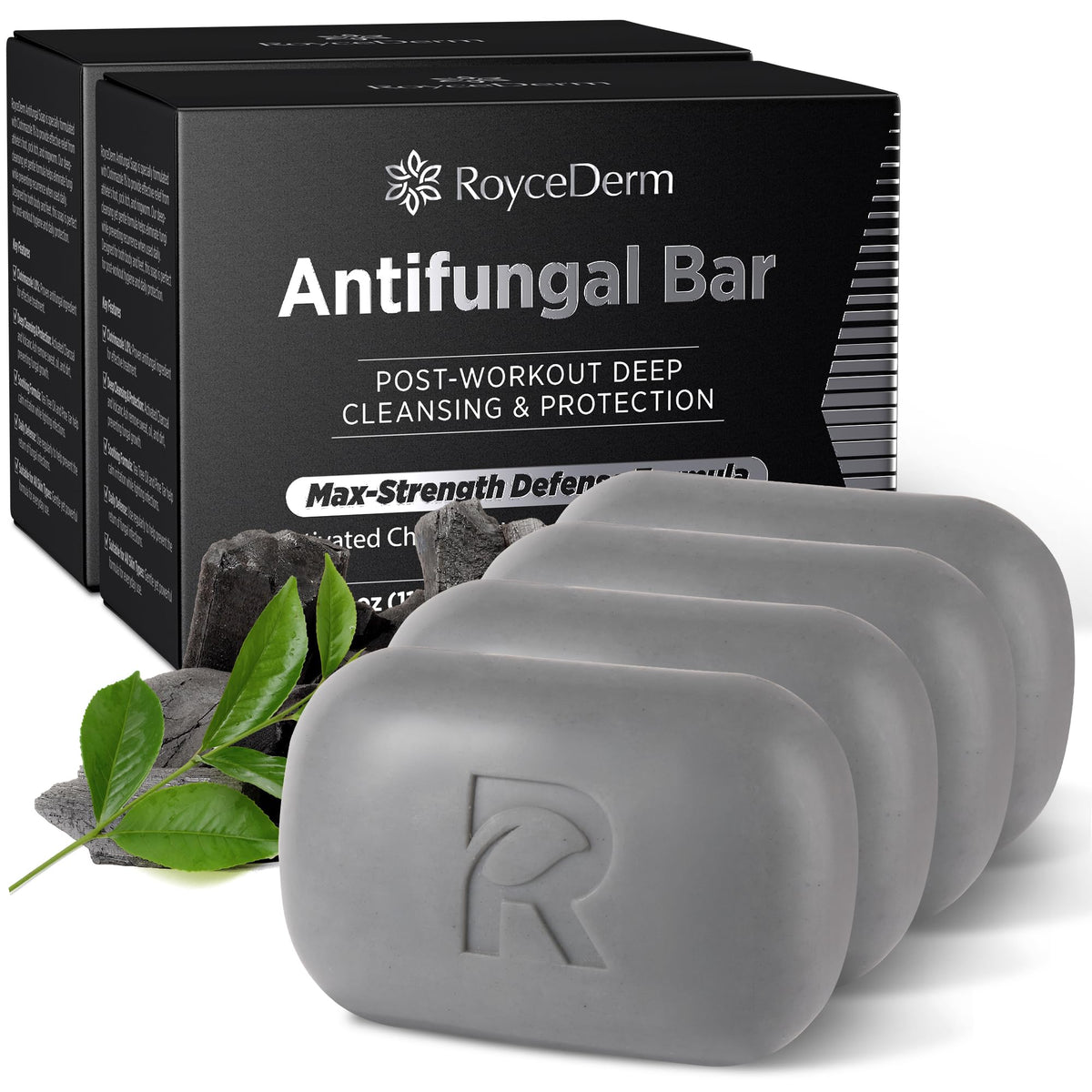 RoyceDerm Antifungal Soap with tea tree oil for refreshing daily use.