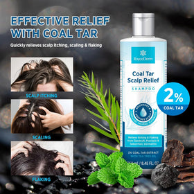 Roycederm ingredients with tea tree oil and herbs for soothing scalp.