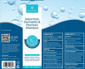 Roycederm Seborrheic Dermatitis & Psoriasis Shampoo-label-ingredient showcases gentle cleansing formula.