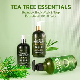 RoyceDerm Tea Tree Conditioner before-after close-up hints smoother manageability