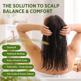 Roycederm tea tree scrub close-up shows rich texture and soothing oils