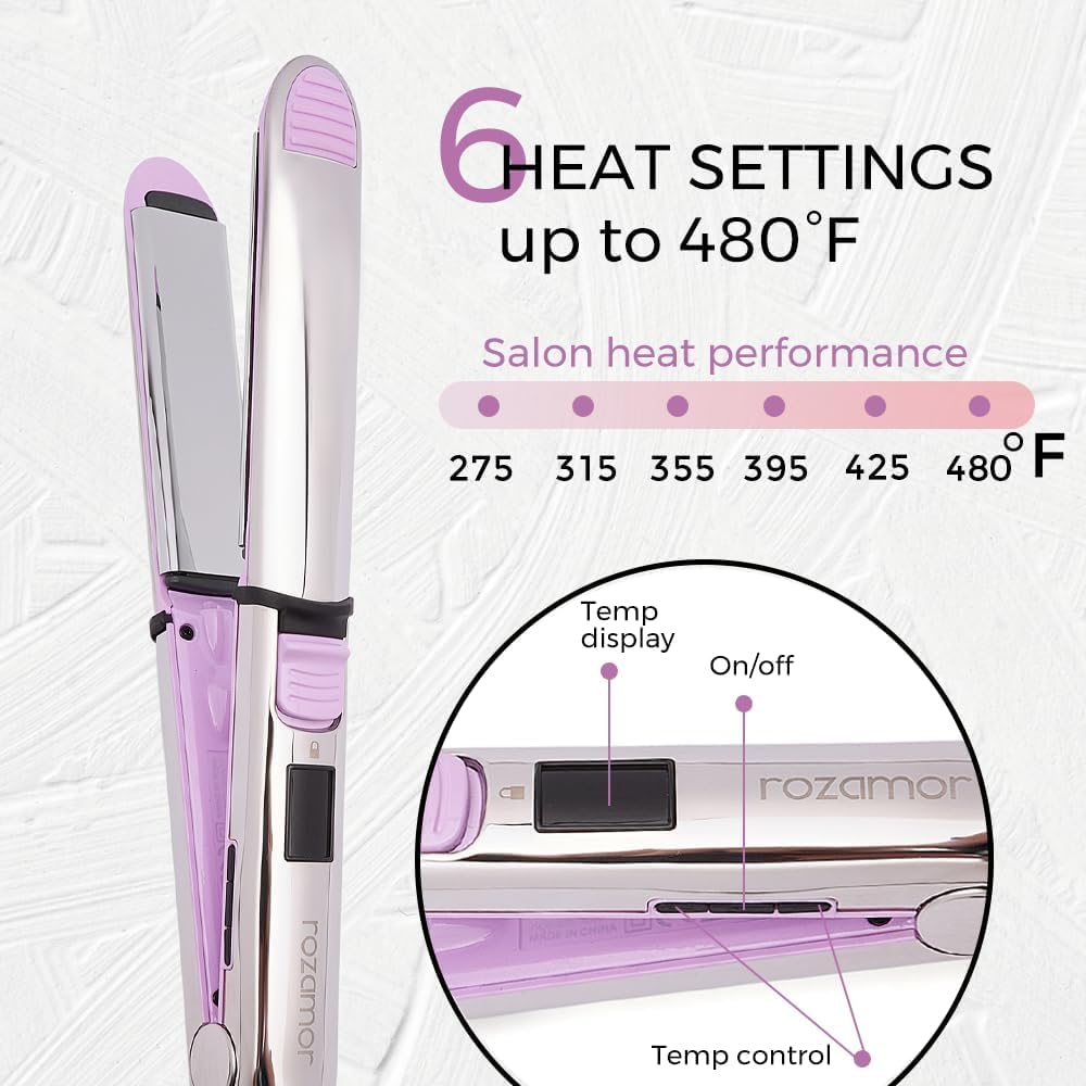 Rozamor iron with negative ion technology to reduce frizz and static