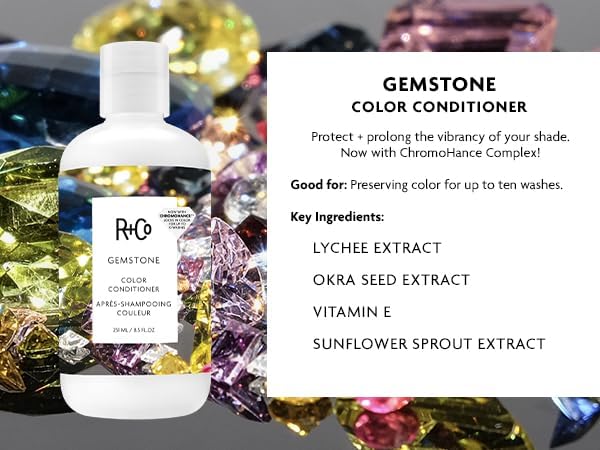 Gemstone color two-pack box showcasing vegan, sulfate-free formula for color-treated hair.
