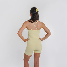 RPZL butter yellow front view clip adds color while securing a neat updo