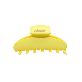 RPZL premium big hair clip in butter yellow, side view, secure hold for voluminous styles