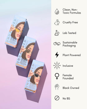 R and R Sun Serum blocking blue light during screen time at desk