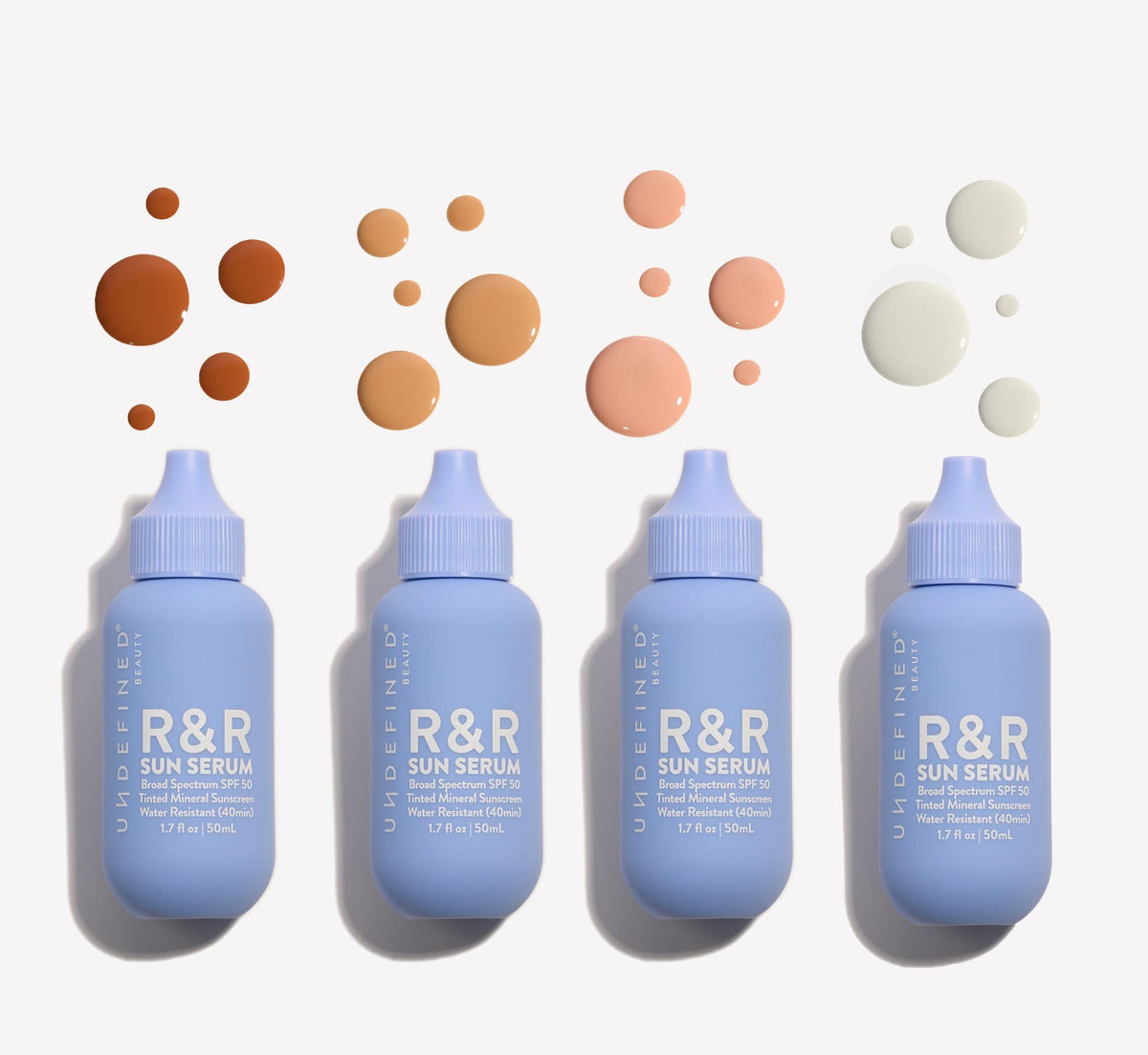 R and R Sun Serum bottle with pump on vanity for daily use