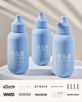 R and R Sun Serum ingredients like Niacinamide and Jojoba soothing skin