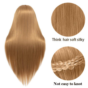 Rruaneal Cosmetology mannequin head side view ideal for braiding practice.