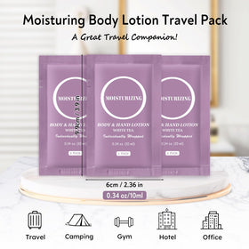 RSQAZQ individually wrapped lotion sachet keeps hands moisturized during travel and hotel stays.