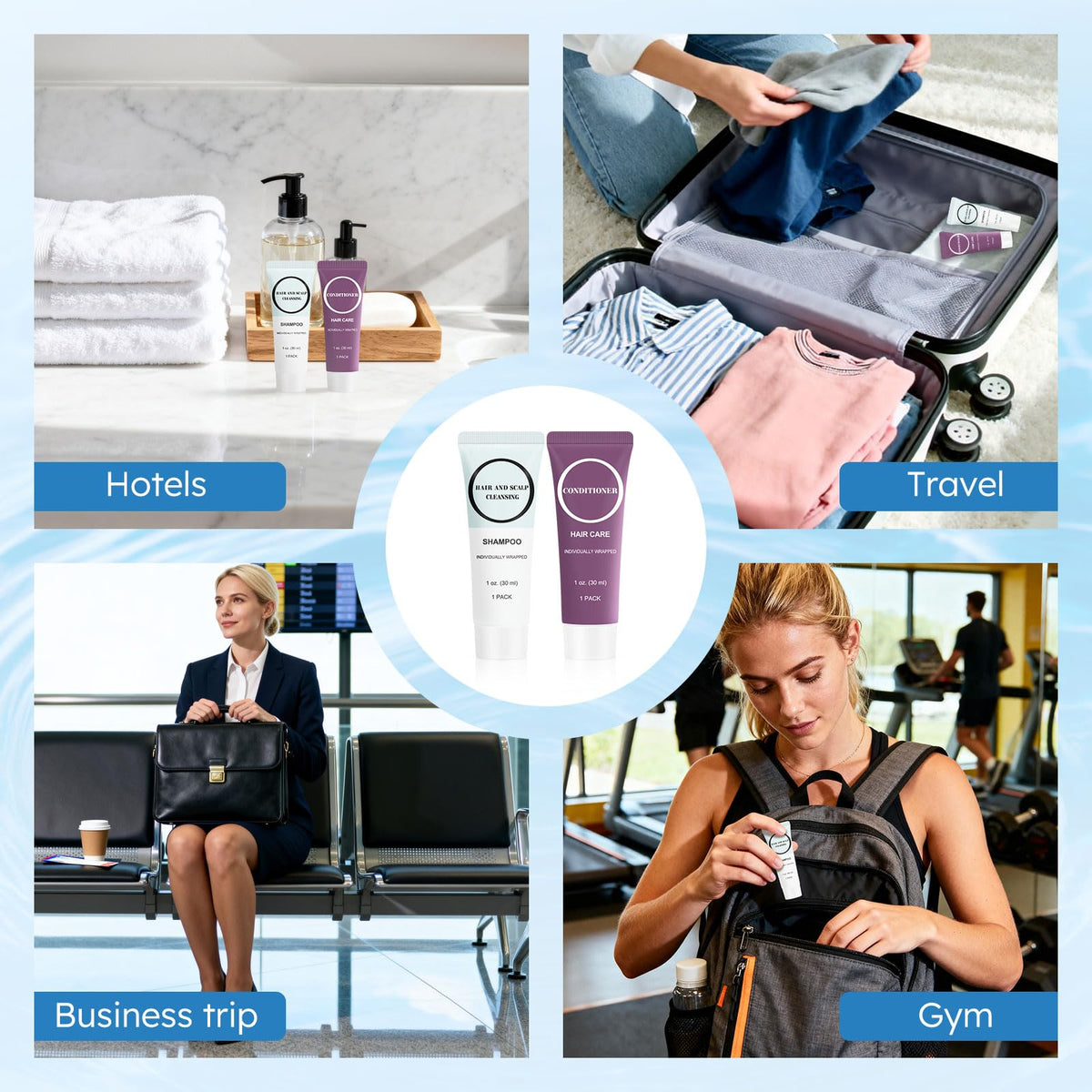 RSQAZQ packaged toiletries ideal for travel-ready rentals and hotels
