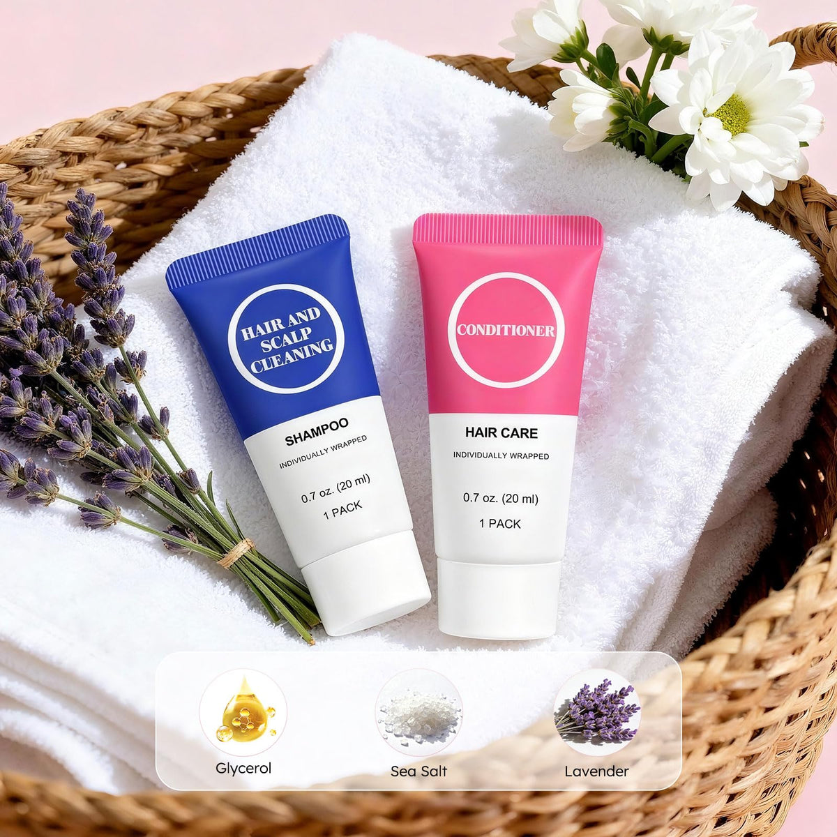RSQAZQ 0.7 oz shampoo tube designed for convenient travel use.
