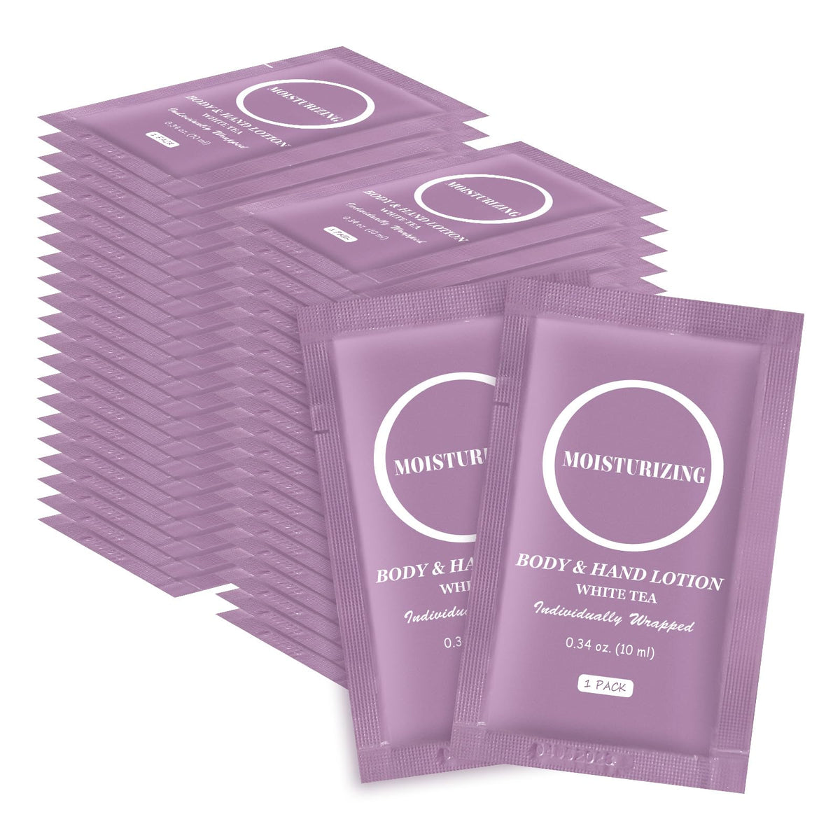 RSQAZQ travel body lotion 60-pack sachets offer on-the-go hydration for all skin types.